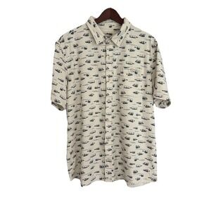 LL Bean Mens 100% Organic Cotton XL Slightly Fitted Polo Ship in Bottle Novelty